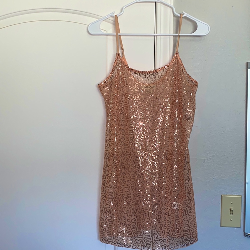 Sheer Sequin Mini Dress